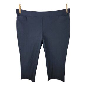Briggs Capri Plus 24W 43 x 20.5 Stretch Pants Casual Crop Black Pull On Pockets
